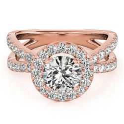 1.51 ctw Certified VS/SI Diamond Halo Ring 18k Rose Gold