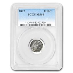 1872 Liberty Seated Half Dime MS-64 PCGS