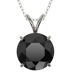 2.58 ctw Fancy Black Diamond Solitaire Necklace 10k White Gold