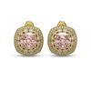 Image 1 : 11.19 ctw Morganite & Diamond Victorian Earrings 14K Yellow Gold