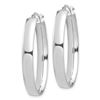 Image 2 : 14k White Gold Oval Hoop Earrings - 5x22 mm