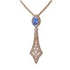 Image 3 : 5.2 ctw Tanzanite & Diamond Necklace 18K Rose Gold