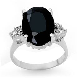 7.76 ctw Blue Sapphire & Diamond Ring 18k White Gold