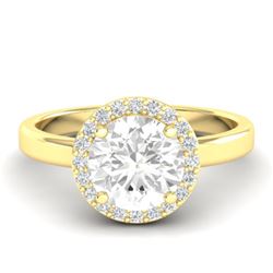1.75 ctw Halo VS/SI Diamond Certified Micro Pave Ring 18k Yellow Gold