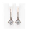 Image 1 : 2.22 ctw Pear Diamond Earrings 18K Rose Gold