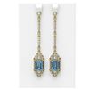 Image 1 : 10.81 ctw Aquamarine & Diamond Earrings 18K Yellow Gold