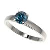 Image 1 : 0.73 ctw Certified Intense Blue Diamond Engagment Ring 10k White Gold