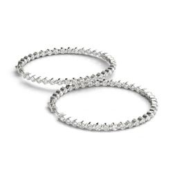 4.25 ctw Diamond VS/SI 50 MM Hoop Earrings 14k White Gold