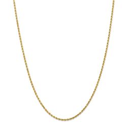 14k Gold 2 mm Diamond-cut Rope Clasp Chain Necklace - 18 in.