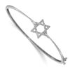 Image 1 : 14k White Gold .21ct Diamond Star of David Bangle - 7 in.