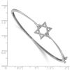 Image 2 : 14k White Gold .21ct Diamond Star of David Bangle - 7 in.