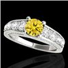 Image 1 : 3.05 ctw Certified SI/I Fancy Intense Yellow Diamond Ring 10k White Gold