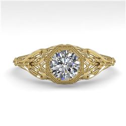 0.50 ctw VS/SI Diamond Solitaire Ring Art Deco 14k Yellow Gold