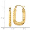 Image 2 : 14k Yellow Gold Polished Textured Rectangle Hoop Earrings - 25 mm