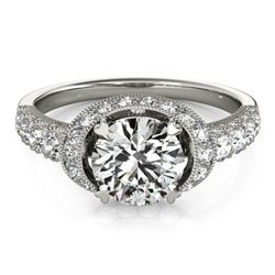 1.75 ctw Certified VS/SI Diamond Solitaire Halo Ring 14k White Gold