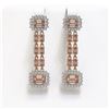 Image 1 : 10.92 ctw Morganite & Diamond Earrings 14K Rose Gold
