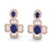 Image 1 : 9.26 ctw Tanzanite & Micro Pave VS/SI Diamond Earrings 14k Rose Gold