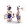 Image 2 : 9.26 ctw Tanzanite & Micro Pave VS/SI Diamond Earrings 14k Rose Gold