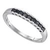 Image 1 : Sterling Silver Womens Round Black Color Enhanced Diamond Single Row Band 1/4 Cttw