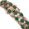Image 3 : 17.74 ctw Emerald & Diamond Row Bracelet 10K Rose Gold