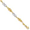 Image 1 : 14K Two-Tone Infinity and Swirls Bracelet - 7.5 in.