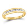 Image 3 : 10kt Yellow Gold His Hers Round Diamond Cluster Matching Bridal Wedding Ring Band Set 1/2 Cttw