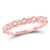 Image 1 : 10kt Rose Gold Womens Round Diamond Stackable Band Ring 1/10 Cttw