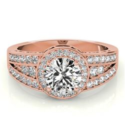 1.5 ctw Certified VS/SI Diamond Halo Ring 18k Rose Gold