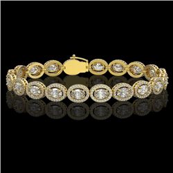 13.25 ctw Oval Cut Diamond Micro Pave Bracelet 18K Yellow Gold