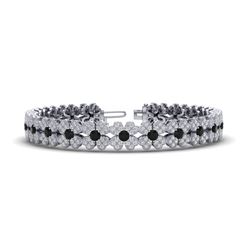 6.50 ctw Micro Pave & Black Diamond Bracelet 18k White Gold