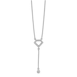 14k White Gold .262ct Diamond Diamond w/Dangle Necklace - 18 in.