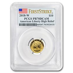 2018-W 1/10 oz American Liberty Gold Proof PR-70 PCGS (FS)