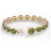 Image 3 : 65 ctw Green Tourmaline & Micro Diamond Bracelet 14k Rose Gold