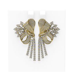 6.49 ctw Diamond Earrings 18K Yellow Gold