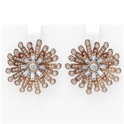 5 ctw Diamond Earrings 18K Rose Gold