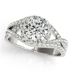 1.5 ctw Certified VS/SI Diamond Solitaire Halo Ring 14k White Gold