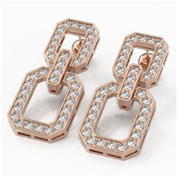 3.32 ctw Diamond Designer Earrings 18K Rose Gold