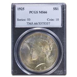 1925 Peace Dollar MS-66 PCGS