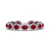 Image 1 : 30 ctw Ruby & Micro Pave VS/SI Diamond Certified Bracelet 10k White Gold