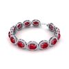 Image 2 : 30 ctw Ruby & Micro Pave VS/SI Diamond Certified Bracelet 10k White Gold