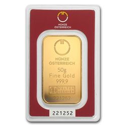 50 gram Gold Bar - Austrian Mint (In Assay)