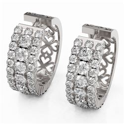 7.42 ctw Diamond Designer Earrings 18K White Gold