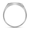 Image 2 : 10kt White Gold Mens Round Pave-set Diamond Square Cluster Ring 1/4 Cttw