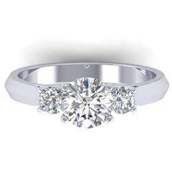 1.5 ctw Certified VS/SI Diamond Solitaire 3 Stone Ring 14k White Gold
