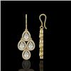 Image 2 : 5.22 ctw Pear Cut Diamond Micro Pave Earrings 18K Yellow Gold