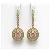 Image 1 : 7.85 ctw Morganite & Diamond Victorian Earrings 14K Yellow Gold