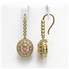 Image 2 : 7.85 ctw Morganite & Diamond Victorian Earrings 14K Yellow Gold