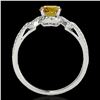 Image 2 : 1.36 ctw Certified SI/I Fancy Intense Yellow Diamond Ring 10k White Gold