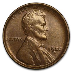 1920-S Lincoln Cent AU