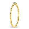 Image 3 : 10kt Yellow Gold Womens Round Emerald Solitaire Diamond-accent Stackable Ring .03 Cttw